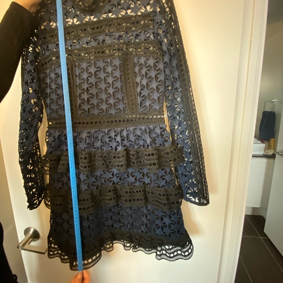 Self-Portrait Stars Navy and Black Dress - Picture 7 of 8